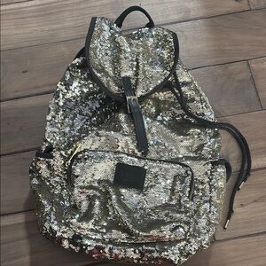 PINK Victoria's Secret Gold Sequin Backpack
